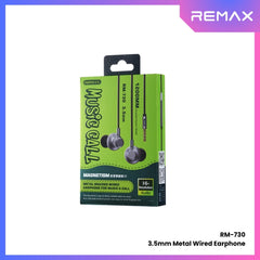 REMAX - RM-730 3.5mm Metal Wired Earphone - Tarnish