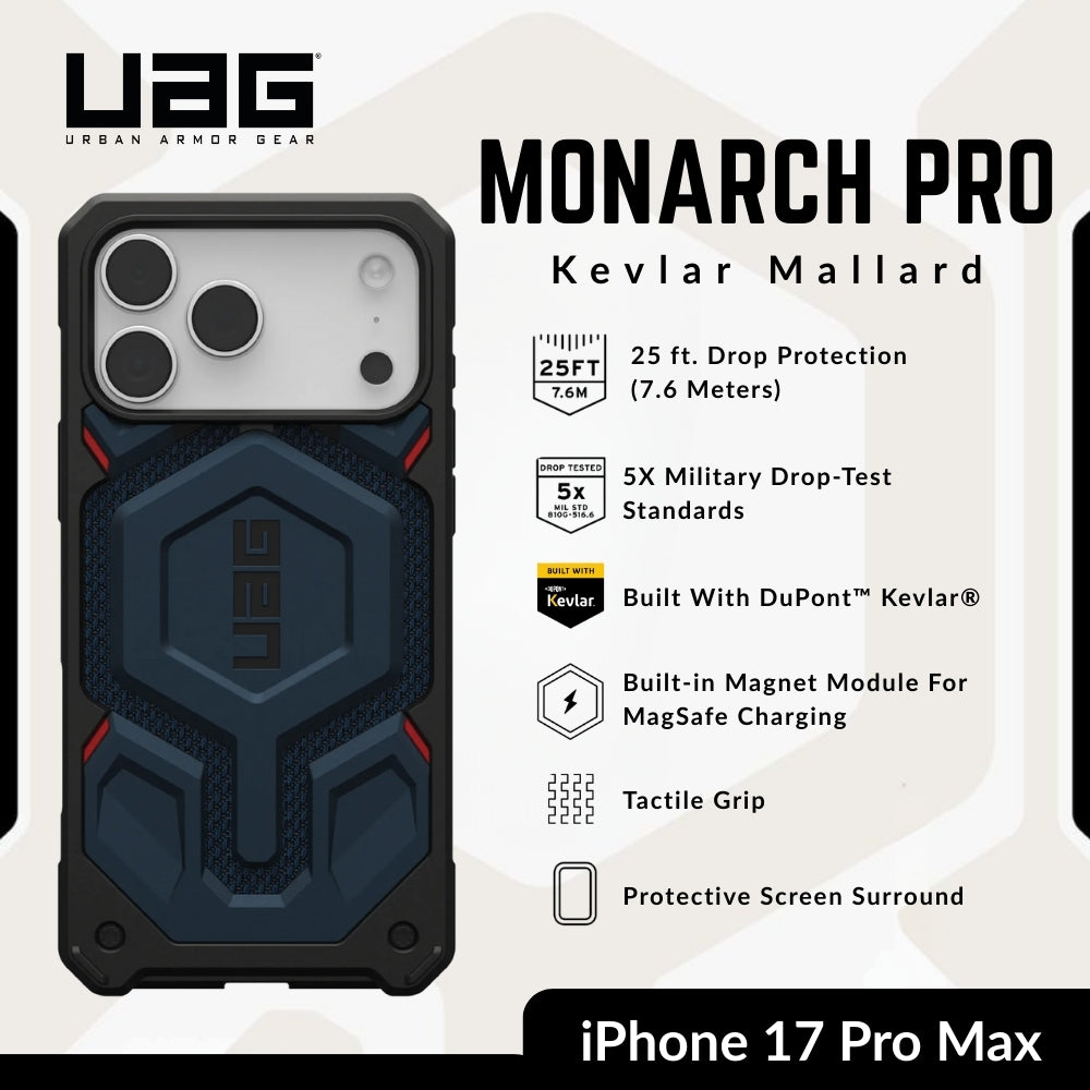 UAG - Monarch Pro Case For iPhone 17 Pro Max - Kevlar Mallard