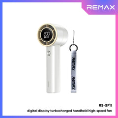 REMAX - RS-SF11 Digital Display Turbocharged Portable Handheld High-Speed Fan - White
