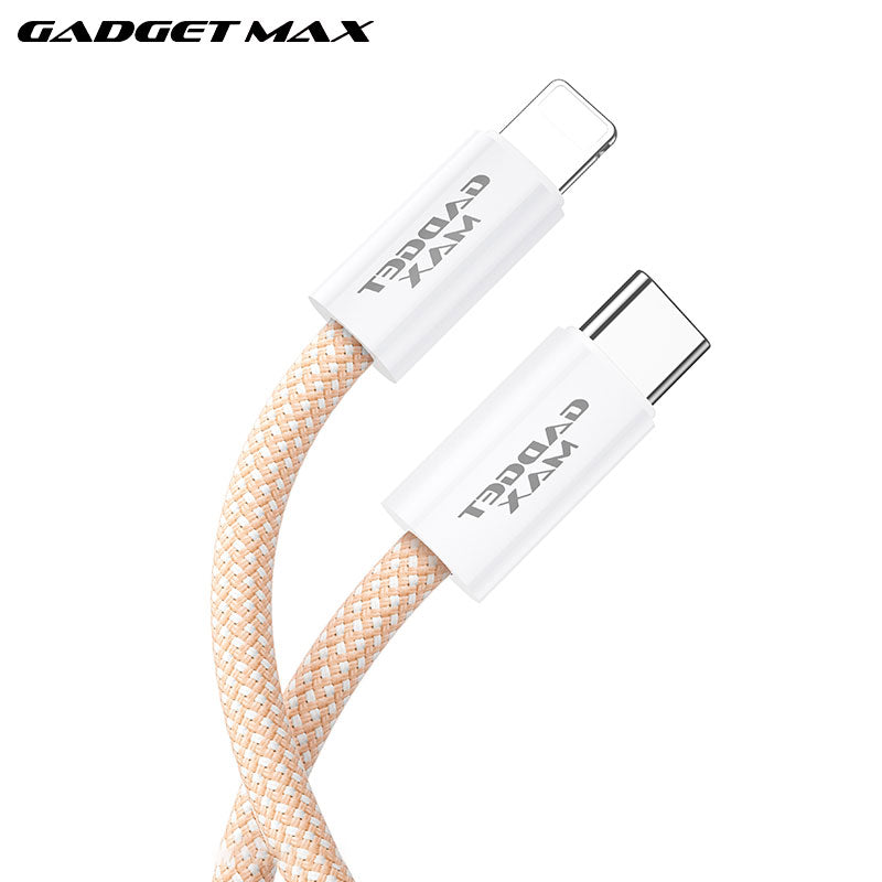 GADGET MAX GX15 FAST CHARGING TYPE-C TO LIGHTING CHARGING DATA CABLE PD(20W) (1.2M) - ROSE GOLD