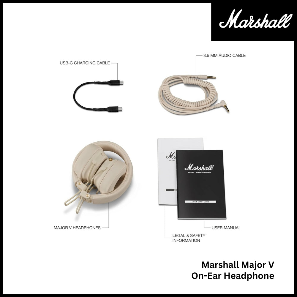 Marshall - Major 5 On-Ear Bluetooth Headphone - Cream