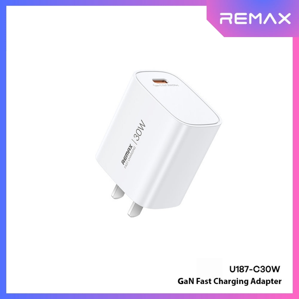 REMAX - U187 PD Gan Fast Charger (30W) - White