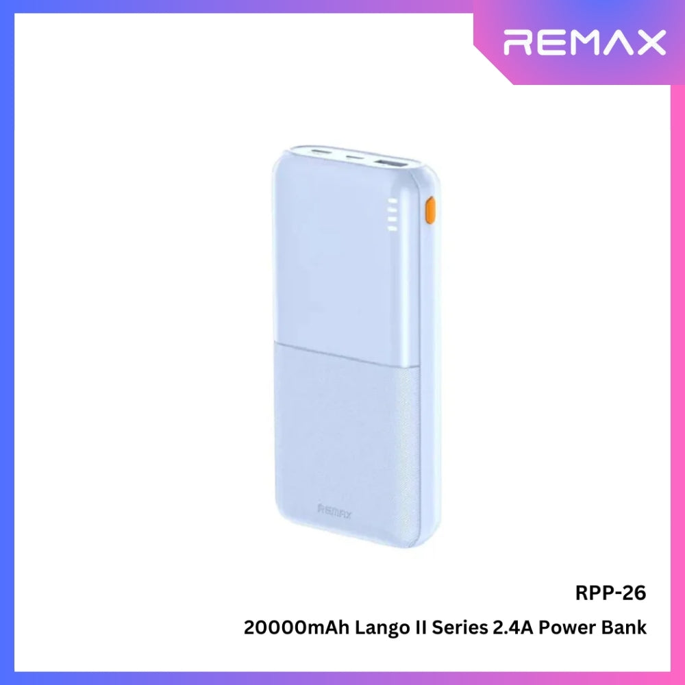 REMAX - RPP-26 Lango 2 Series 20000mAh Fast Charging Power Bank(2.4A) - Blue