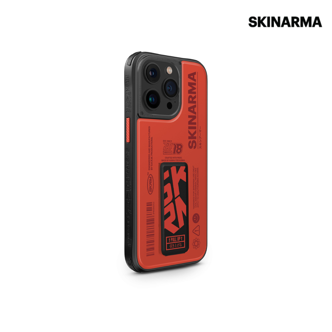 Skinarma iPhone 15 Pro 6.1" Spunk (Mag-Charge + Grip-Stand) Case (Orange)