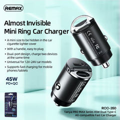 REMAX - RCC350 Tanya Pro Max Series 45W PD+QC Car Charger - Black