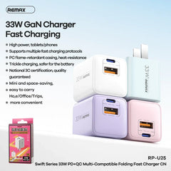 REMAX - RP-U25 Swift Series 33W PD+QC Fast Charger - White