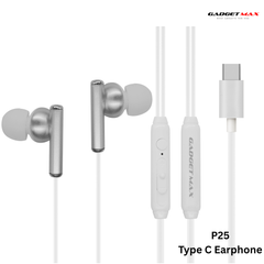 GADGET MAX - P25 Type-C Wired Earphone - White