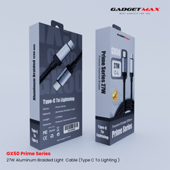 GADGET MAX - GX50 C-L Prime Series Type-C To Lightning Fast Charging Data Cable (27W) - Black