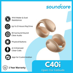 SOUNDCORE - C40i Clip-On Earbuds - Golden