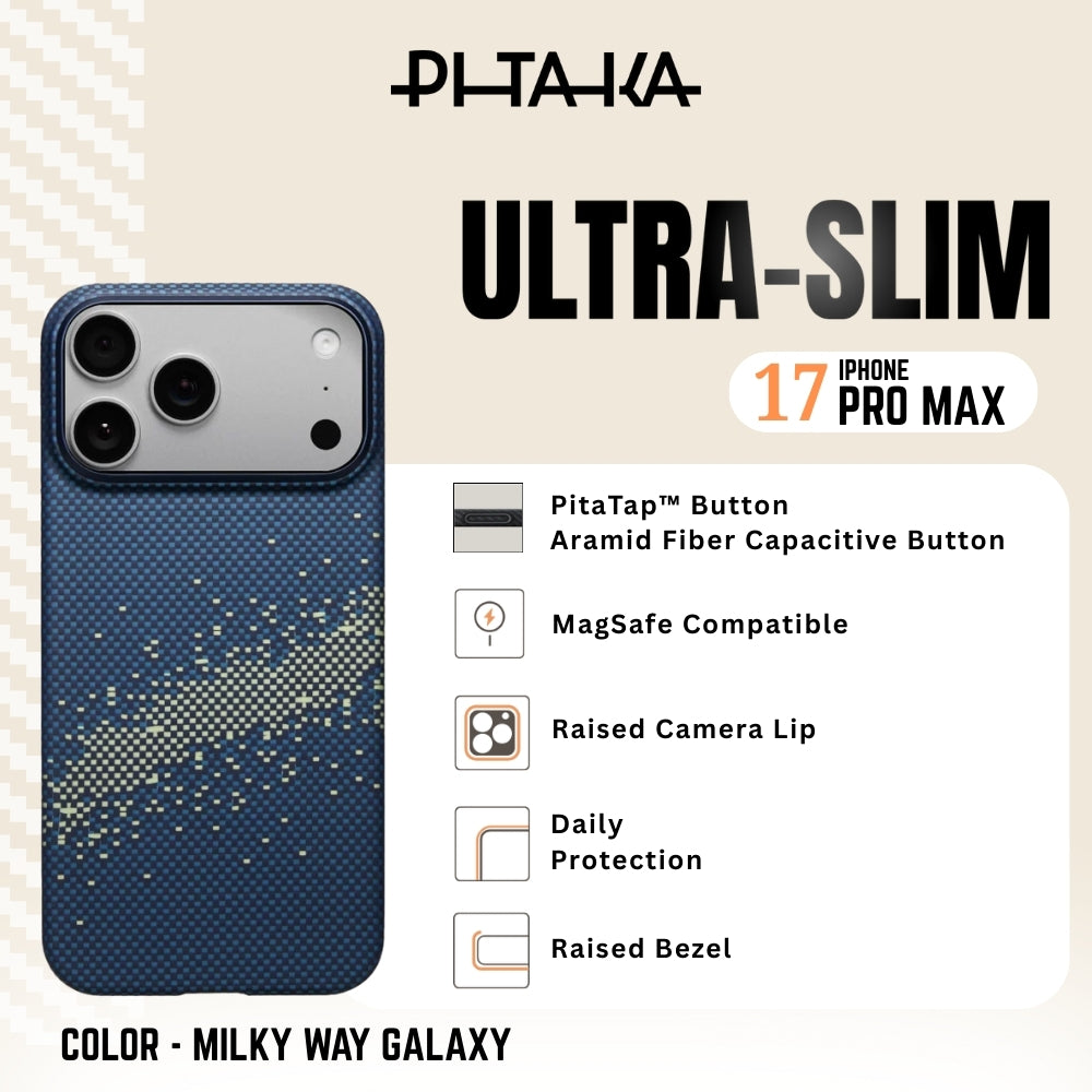 PITAKA - Ultra-Slim Case For iPhone 17 Pro Max - Milky Way Galaxy
