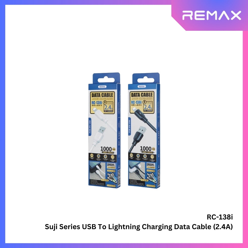 REMAX RC-138i Suji Pro Series USB to Lightning Charging Data Cable (2.4A) - White