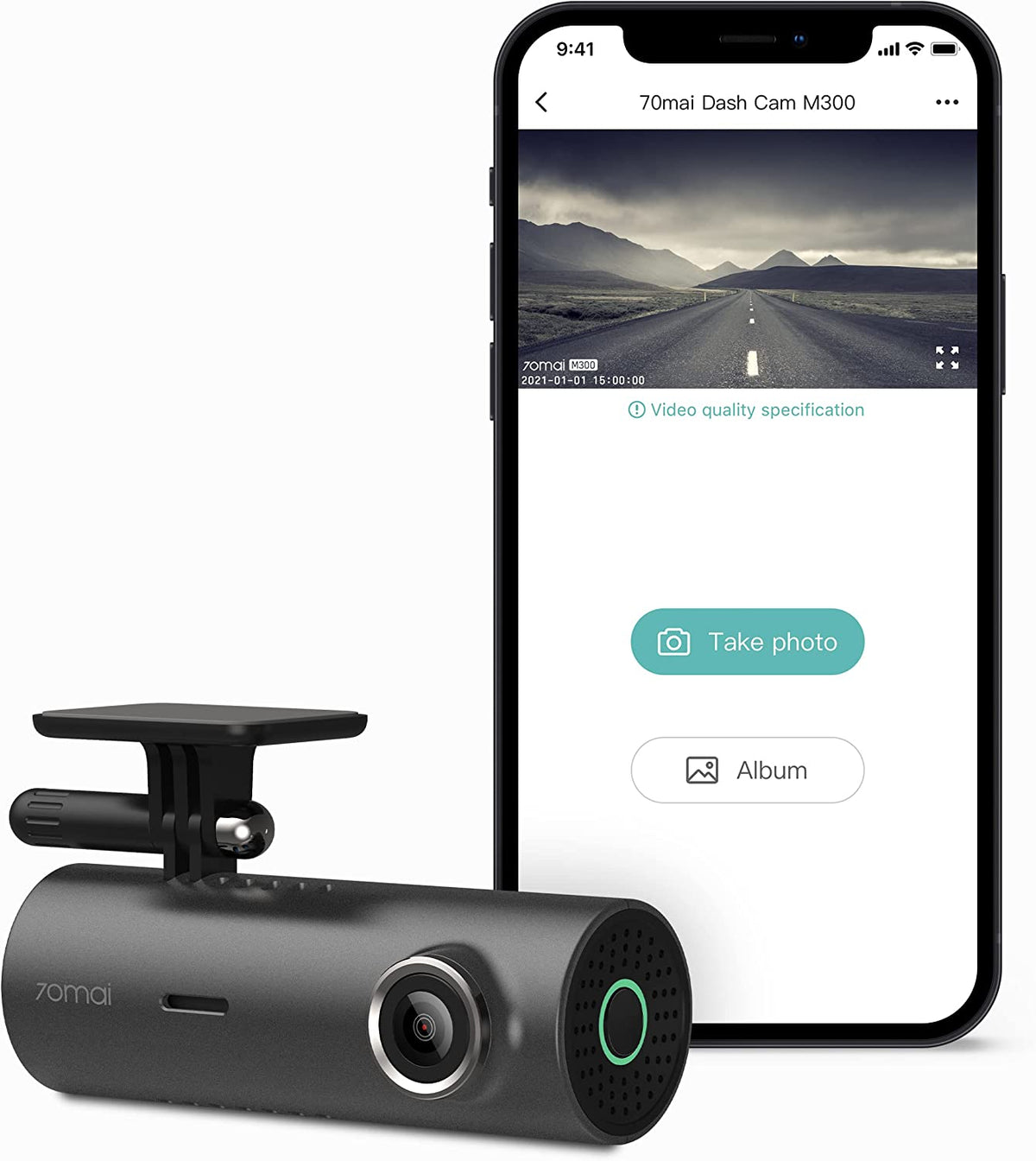 70mai - M300 Dash Cam (1296P HD)