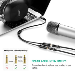 UGREEN - AV141 3.5mm Male to 2 Female Audio Cable ABS Case Splitter for Mic - White