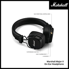 Marshall Major 5 On-Ear Bluetooth Headphone - Black