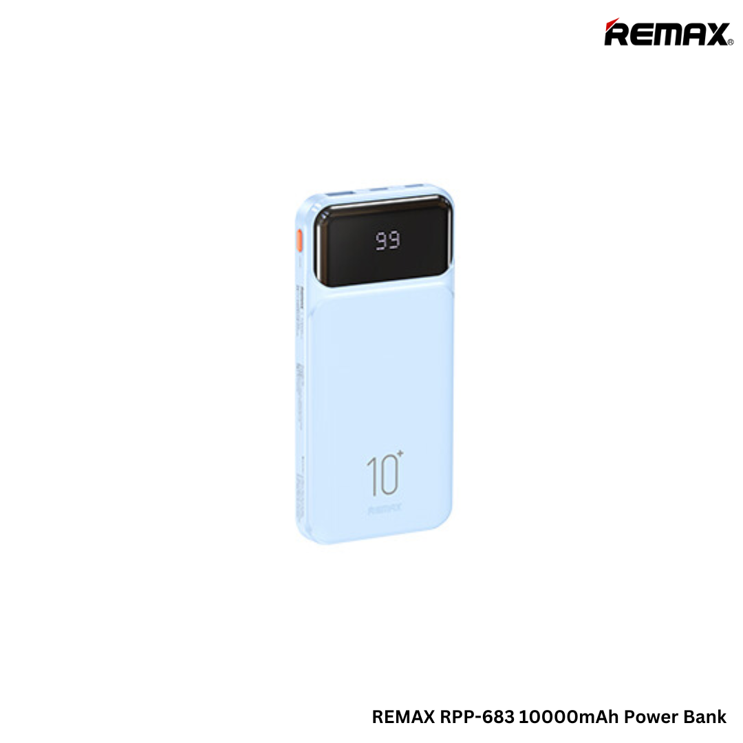 REMAX RPP-683 10000mAh Reyluck Series 2.1A Cabled Power Bank(Blue)