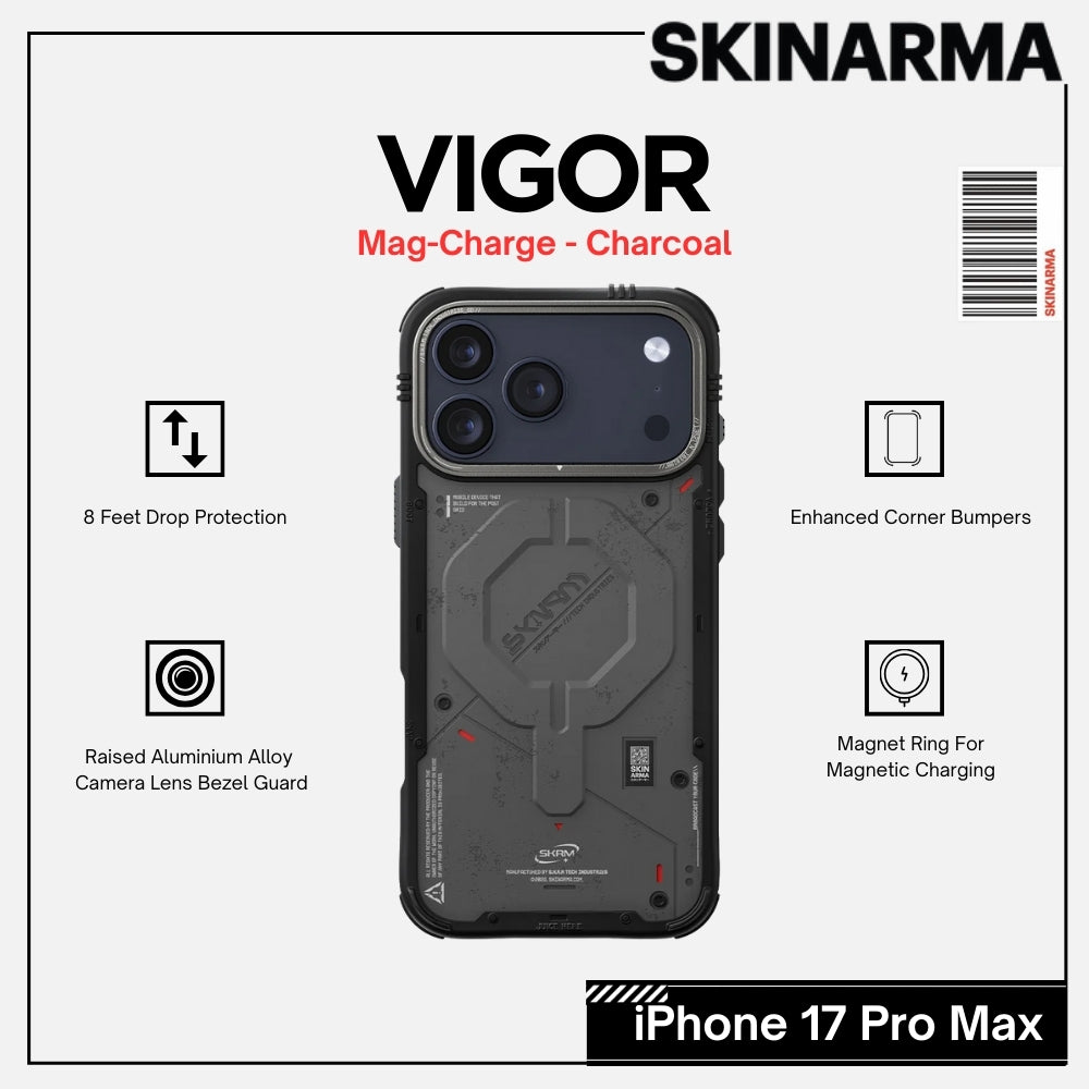 Skinarma - Vigor Magsafe Case For iPhone 17 Pro Max - Charcoal