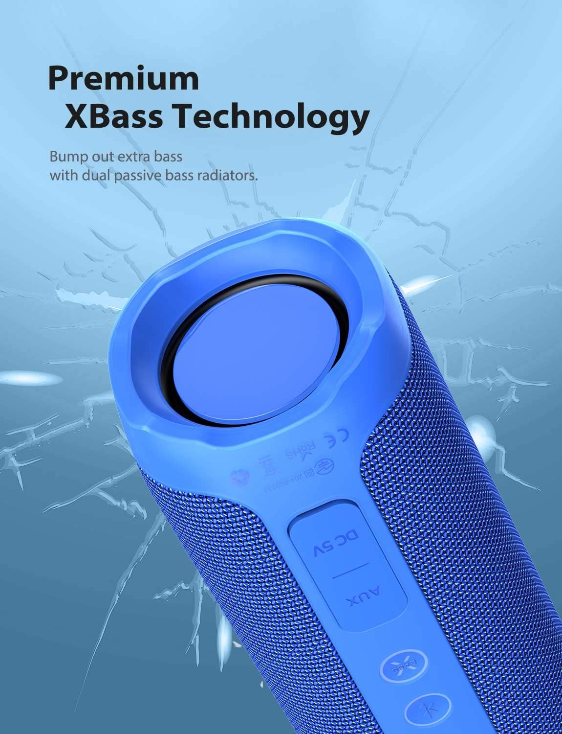 Tribit BTS-30 StormBox Bluetooth V4.2 24W Wireless Bluetooth Speaker - Blue