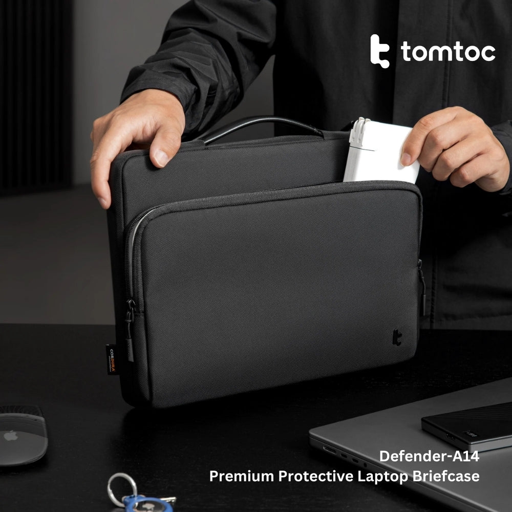 TOMTOC - Defender-A14 Premium Laptop Briefcase ( 16 inch ) - Black