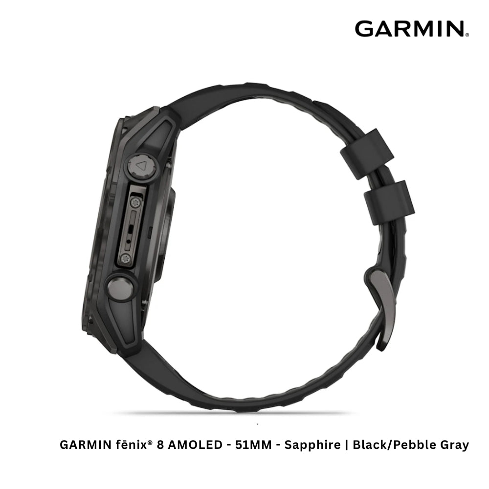 GARMIN - fēnix® 8 AMOLED Smart Watch ( 51mm ) | Sapphire - Black/Pabble Grey