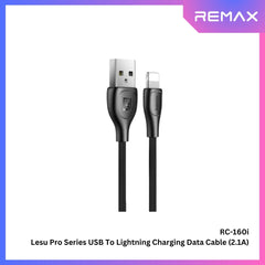 REMAX RC-160i Lesu Pro Series 2.1A USB to Lightning Charging Data Cable (2.1A) - Black