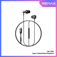 REMAX - RM-730 Type-C Metal Wired Earphone - Tarnish