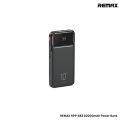 REMAX RPP-683 10000mAh Reyluck Series 2.1A Cabled Power Bank(Black)