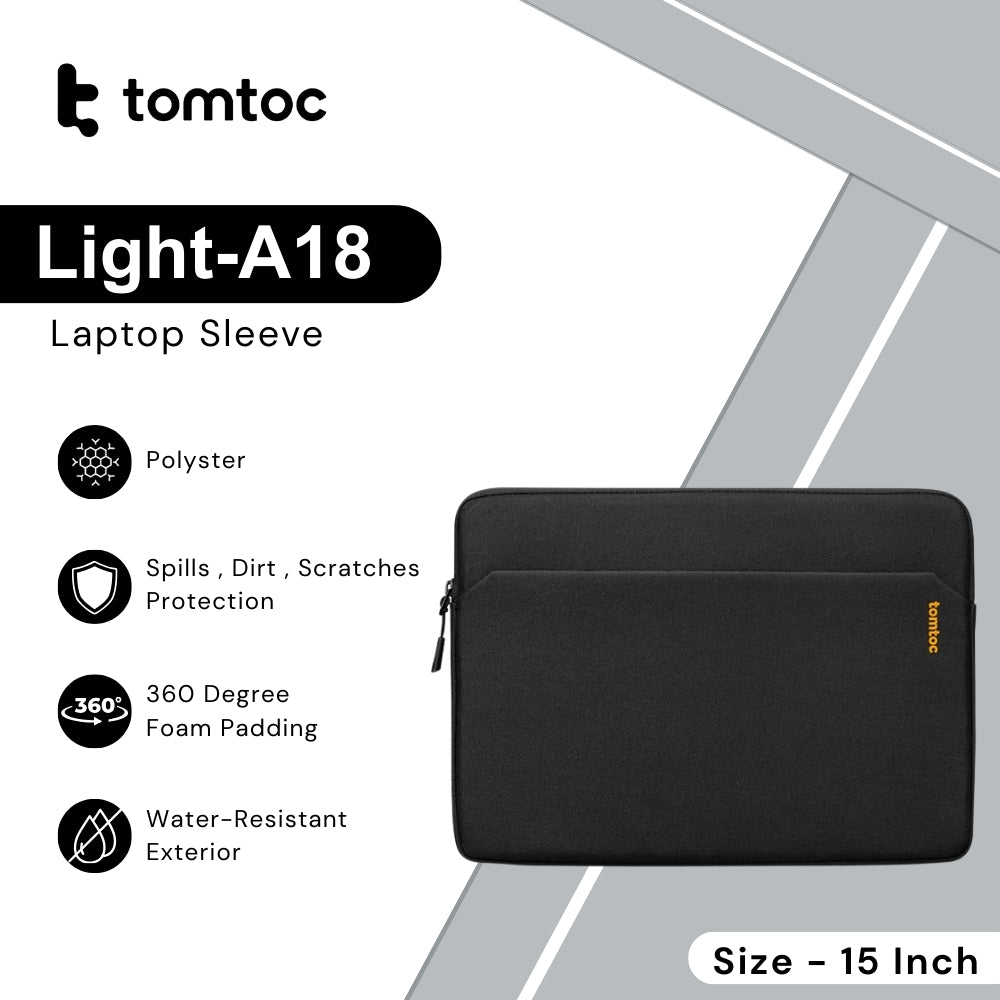 Tomtoc - Light-A18 Laptop Sleeve ( 15 Inch ) - Black