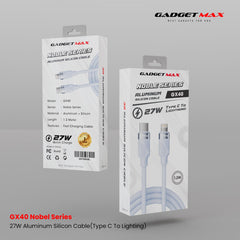 GADGET MAX - GX40 C-L Nobel Series Type-C To Lightning PD Fast Charging Data Cable (27W) - Blue
