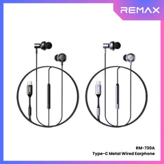 REMAX - RM-730 Type-C Metal Wired Earphone - Grey