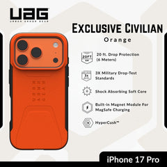 UAG - Exclusive Civilian MagSafe Case For iPhone 17 Pro - Orange