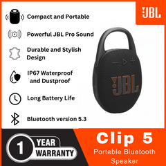 JBL CLIP 5 Portable Bluetooth Speaker - Black