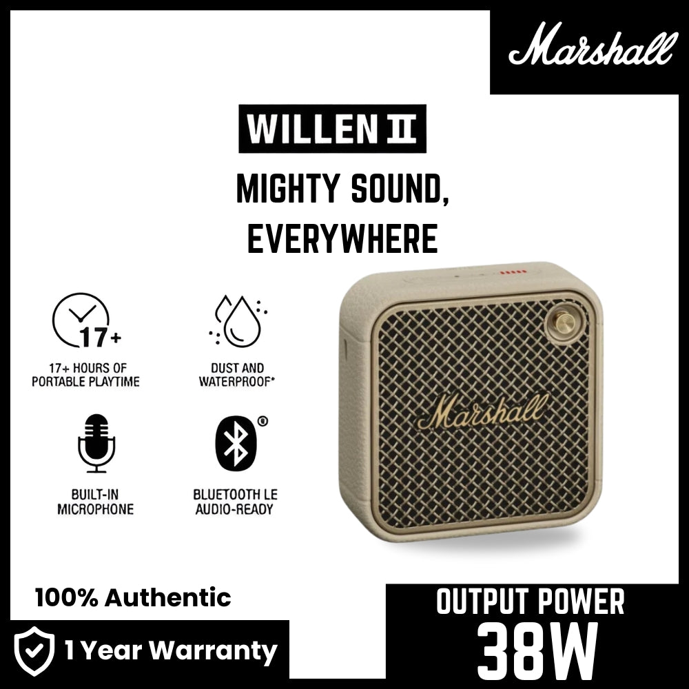 Marshall Willen 2 Portable Bluetooth Speaker - Cream