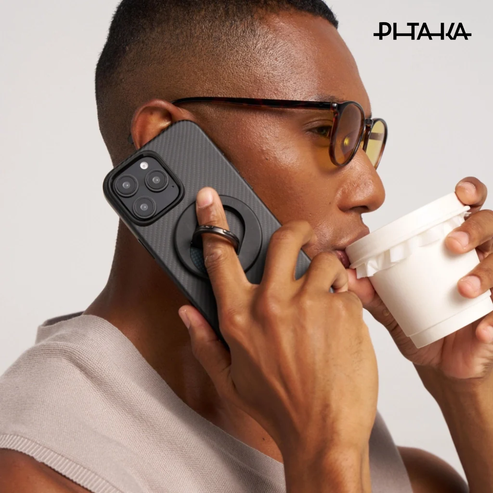 PITAKA - iPhone 16 Pro Case ( Military-Grade ) - Black/Grey