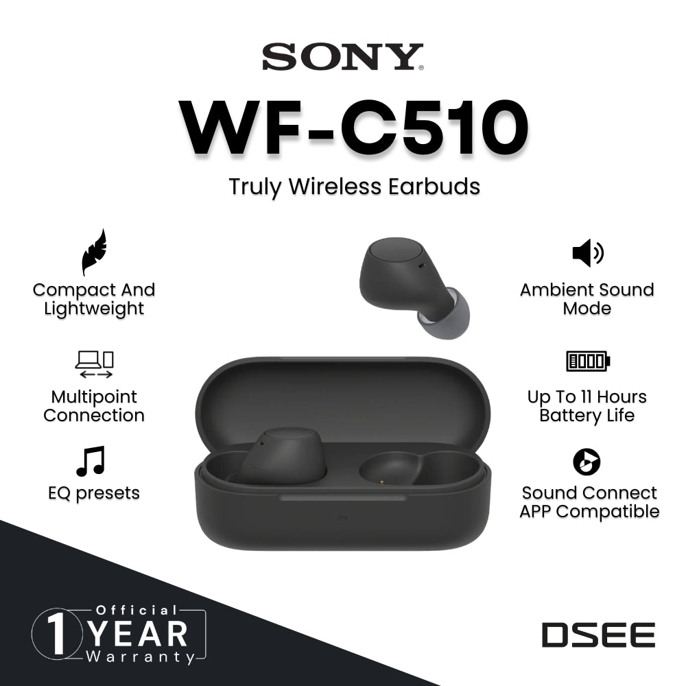 SONY - WF-C510 Truly Wireless Earbuds - Black