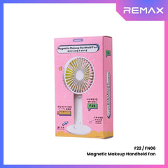 REMAX - F22 / FN06 Magnetic Makeup Mirror Handheld Fan ( 1800mAh ) - Pink