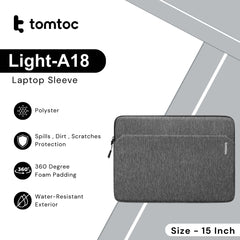Tomtoc - Light-A18 Laptop Sleeve ( 15 Inch ) - Grey