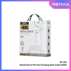 REMAX - RC-191 C-C Marlik Series Type-C to Type-C Fast Charging PD Charging Data Cable (65W) - White