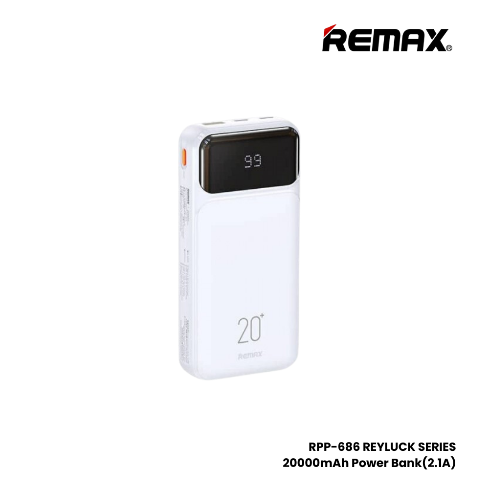 Remax Rpp 686 REMAX RPP-686 Reyluck Series 20000mAh Power Bank(2.1A) - White ...