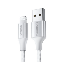 Ugreen USB 2.0 A/M to Lighting Nylon Braid Cable 1M - Silver