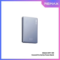 REMAX - RPP-109 Vocard Pro Series 10000mAh PD Magnetic Wireless Power Bank(PD 20W) - Blue