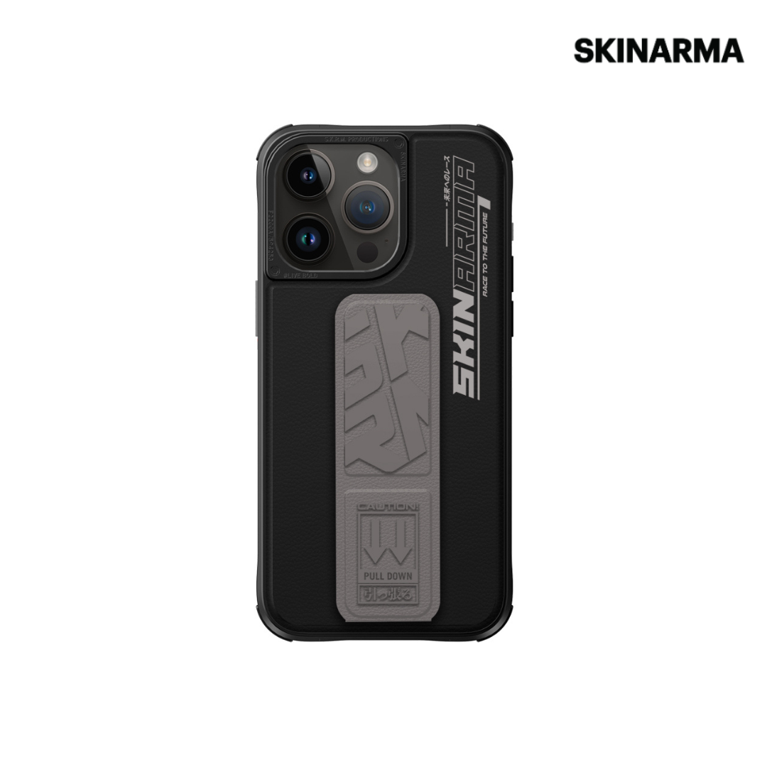 Skinarma iPhone 15 Pro Max Slate (Grip-Stand) Case - Grey