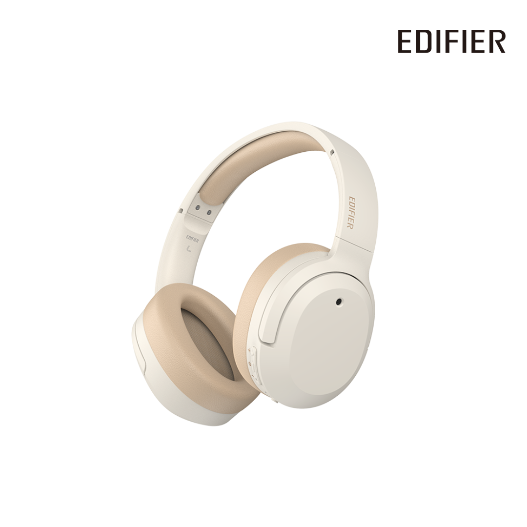 Edifier W820NB Plus Hybrid Active Noise Cancelling Headphones - LDAC Codec - Hi-Res Audio - Fast Charge - Over Ear Bluetooth V5.2 Headphones for Travel, Flight, Train, and Commute-Ivory