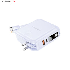 GADGET MAX GB23 AIO Pro Series 15000mAh All-in-One PD+QC Fast Charging Cable Power Bank(PD 20W+QC 22.5W) - Purple