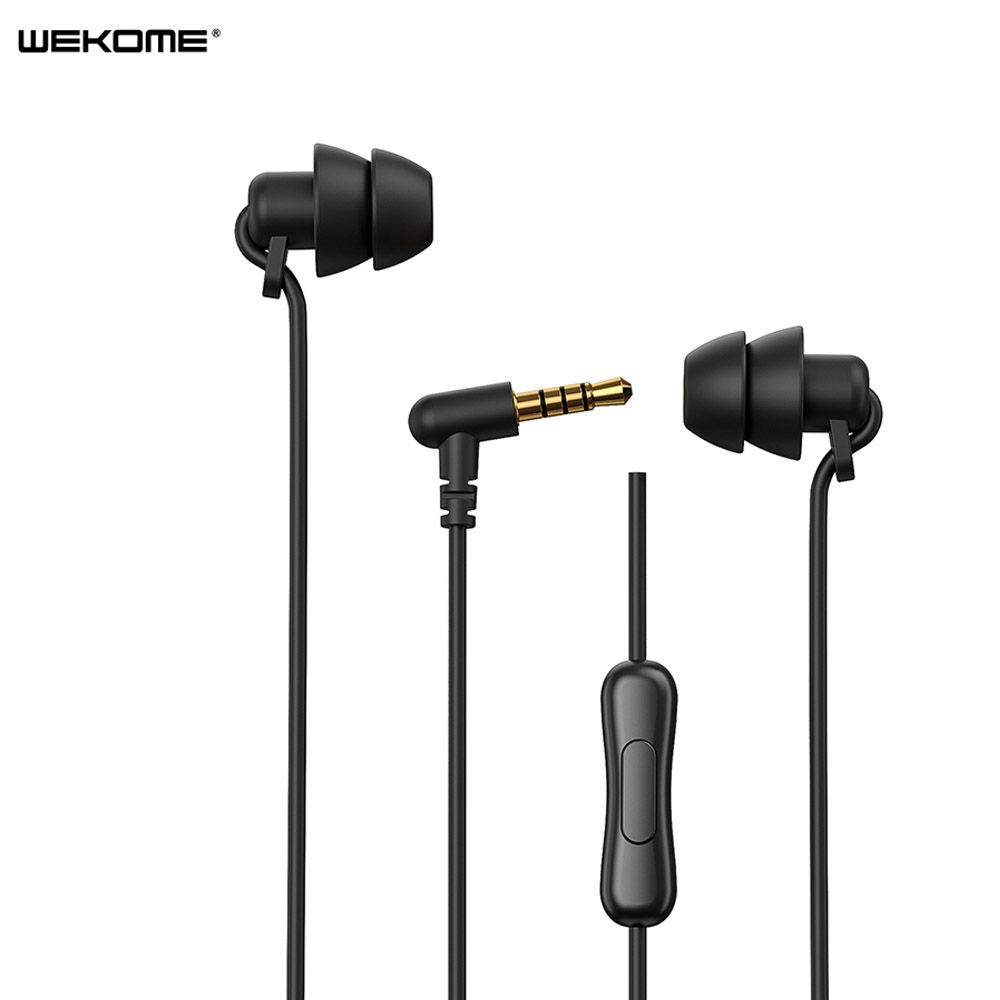 WK YB02 SHQ SERIES WIRED SLEEP EARPHONES FOR MUSIC & CALL YB02 (3.5MM) - Black