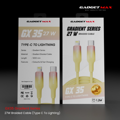 Gadget Max - GX35 C-L Gradient Series PD Fast Charging Data Cable (27W) - Yellow
