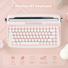 Actto Retro Bluetooth Keyboard (Baby Pink)