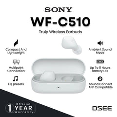 SONY - WF-C510 Truly Wireless Earbuds - White