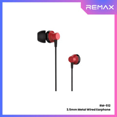 REMAX - RM-512 3.5mm Metal Wired Earphone - Red