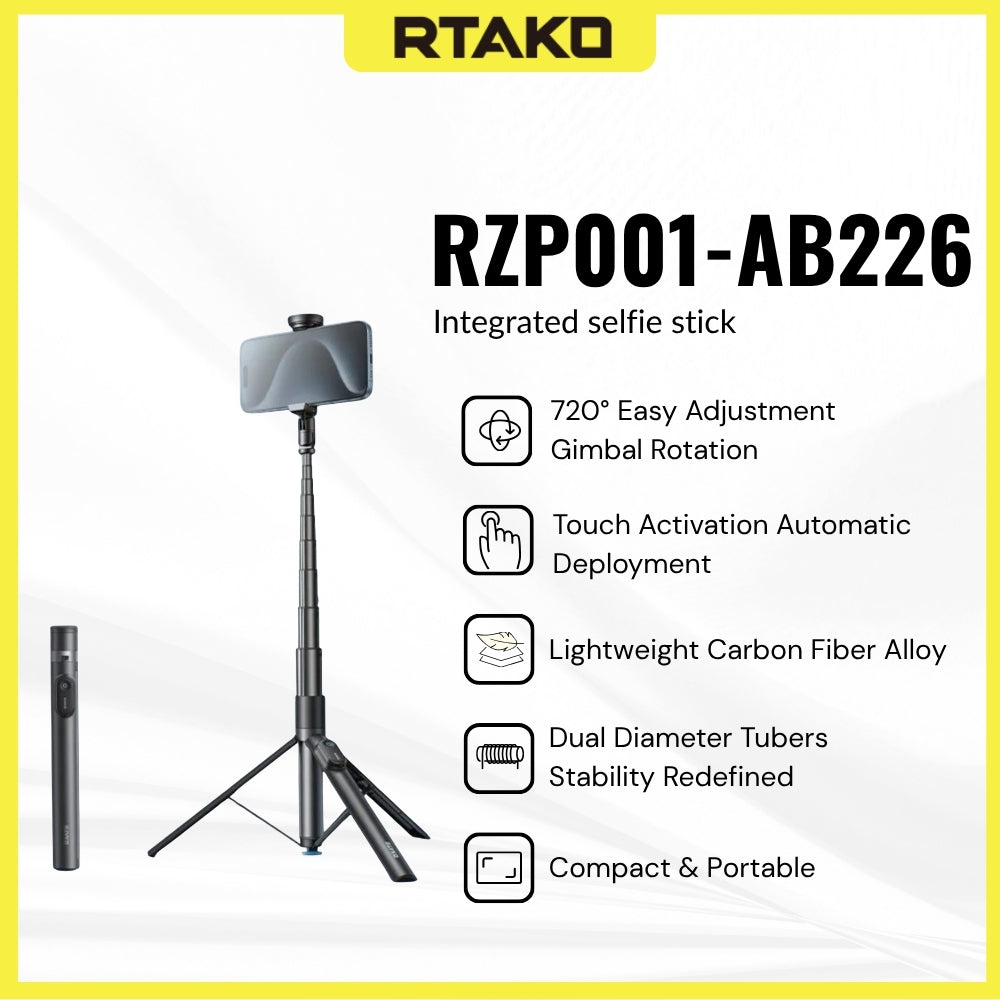 RTAKO - RZP001-AB226 Integrated selfie stick