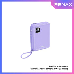 REMAX RPP-579 Icyal Series 10000mAh PD+QC Fast Charging Power Bank(PD 20W+QC 22.5W) - Purple